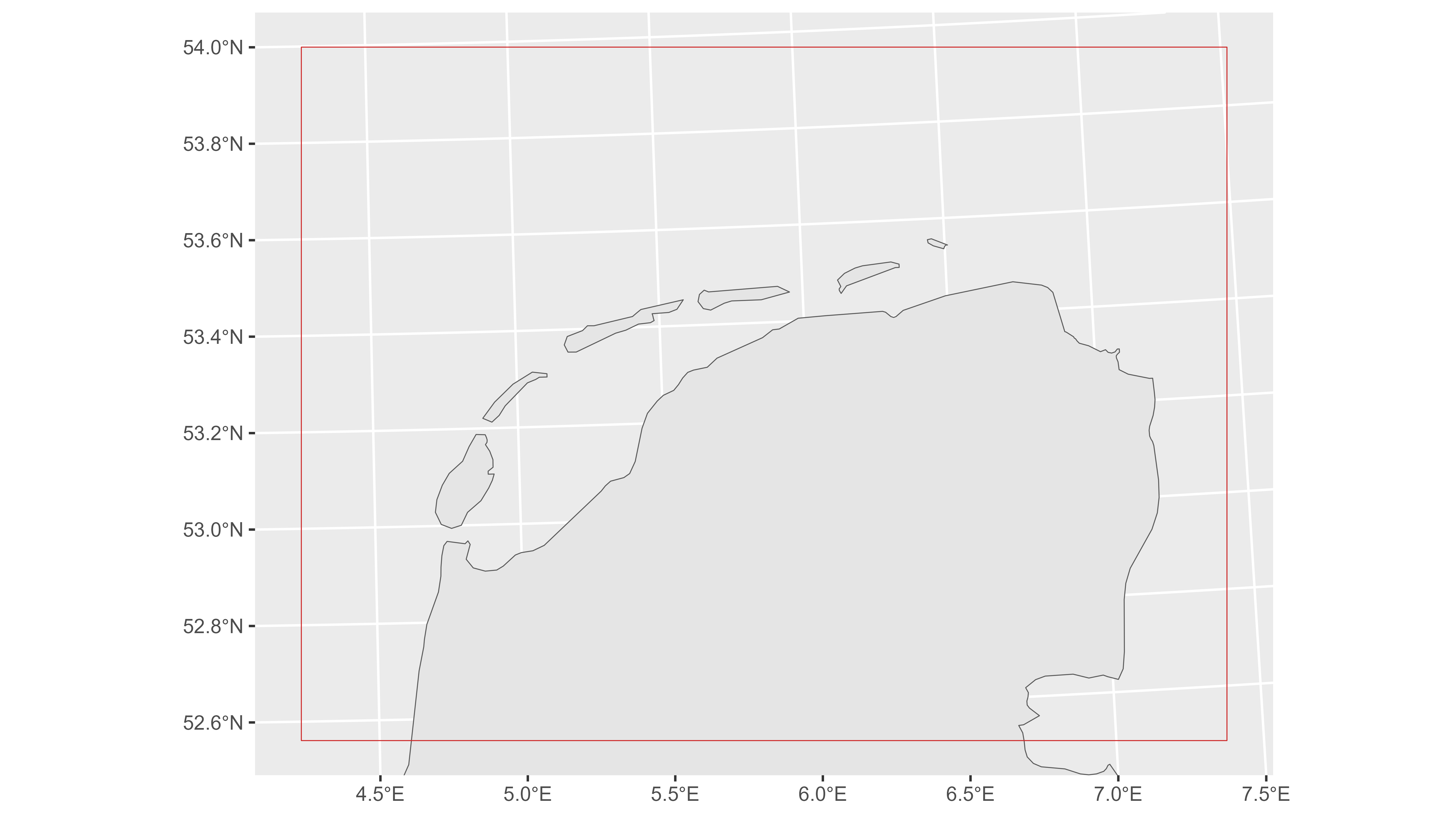 Bounding box around the Dutch Wadden Sea