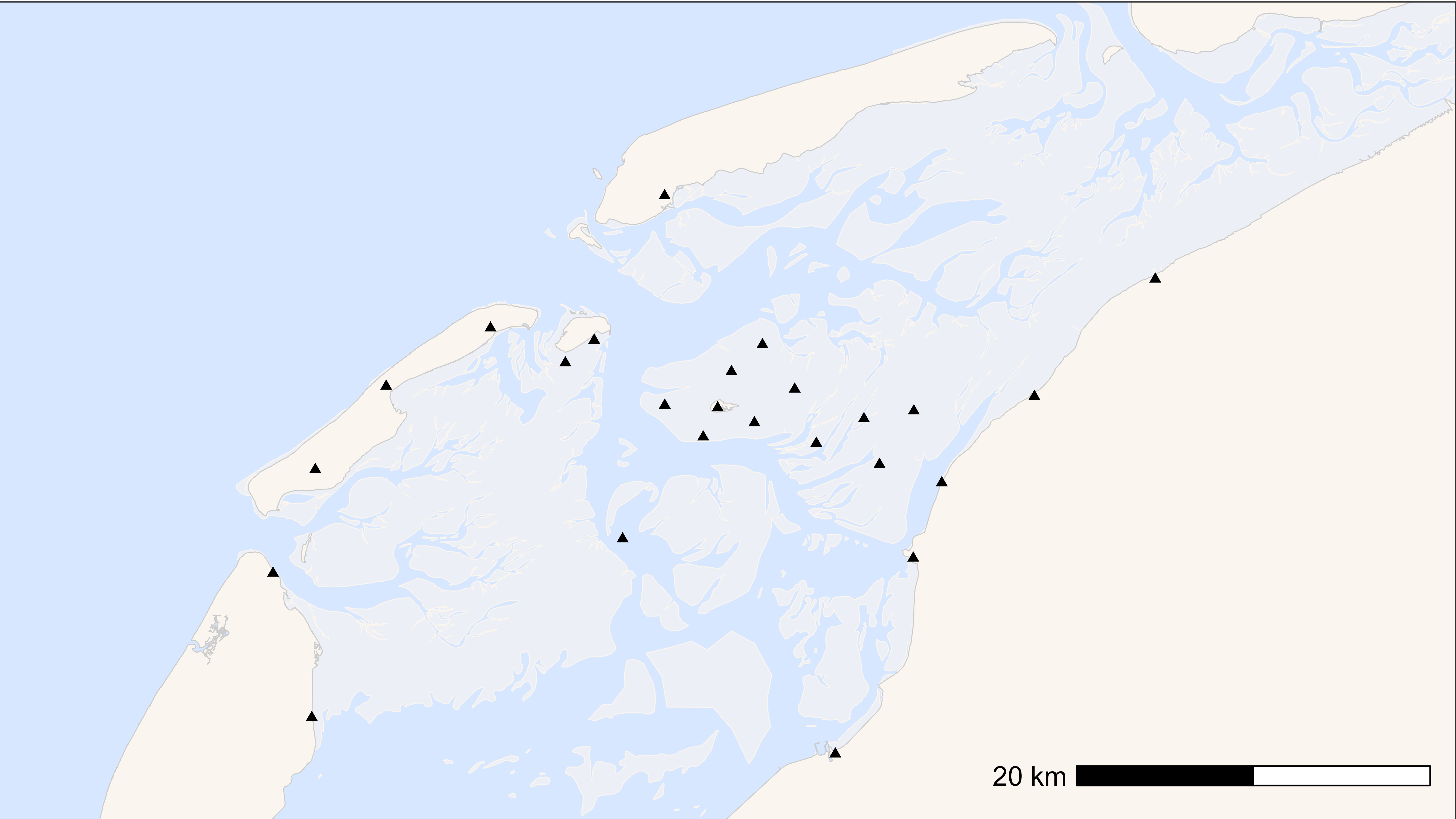 basemap with receivers